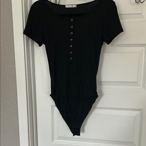 Black Button-Up Bodysuit